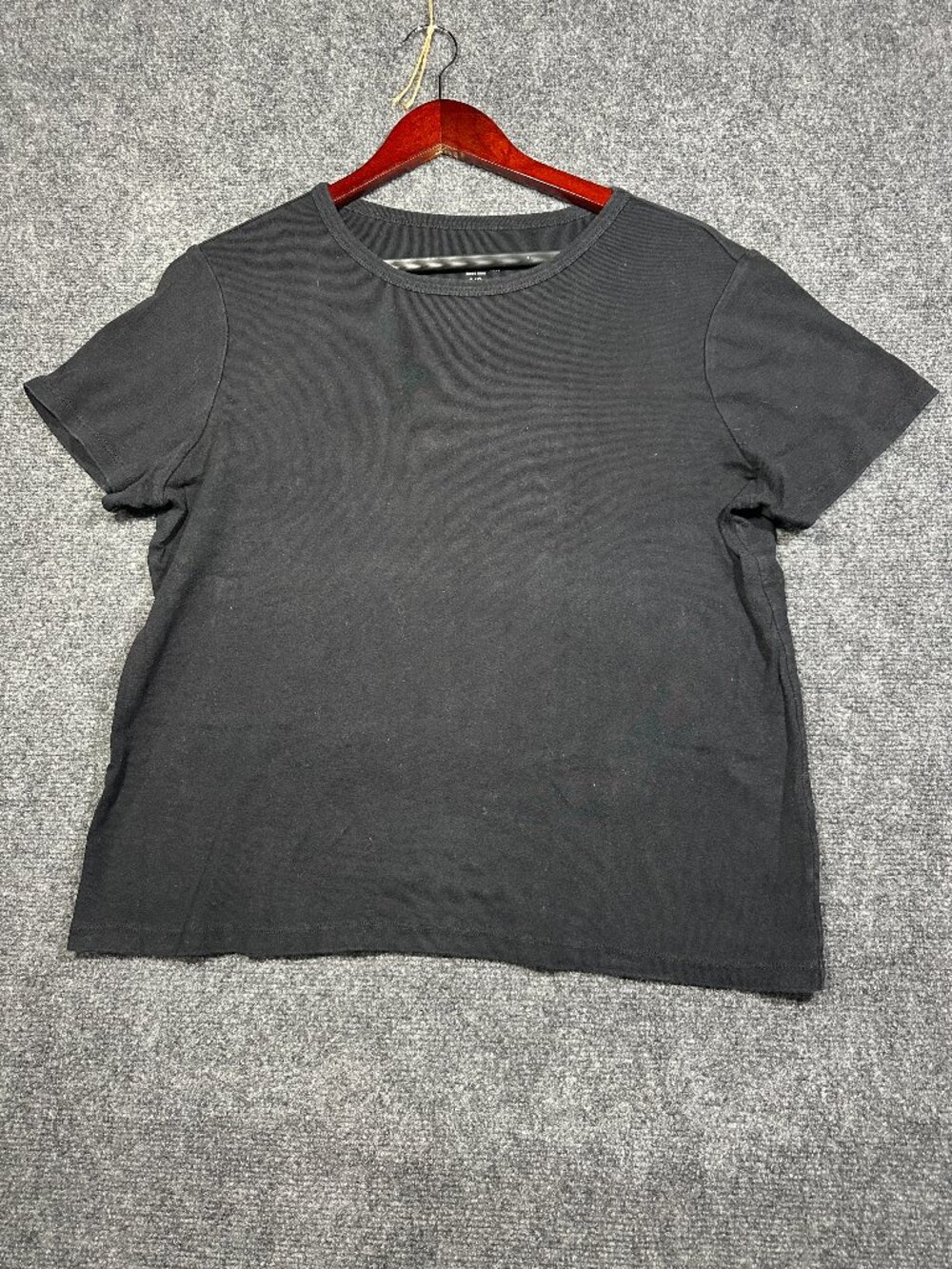 Pendleton Top Womens Large Tee Shirt Black Cotton Short Sleeve Pullover Boxy